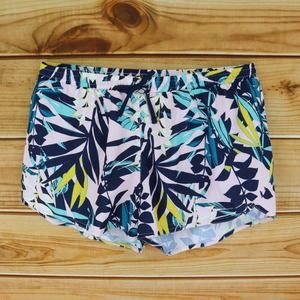 Old Navy Active Shorts Go-Dry Womens Size L Multicolor Floral Stretch Drawstring
